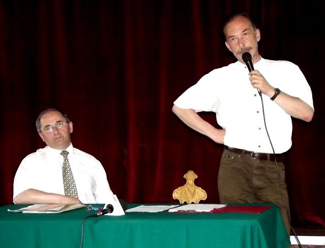 Wiceburmistrz Eugeniusz Zajączkowski i Olgierd Pustówka Fot. Anna Szopińska
