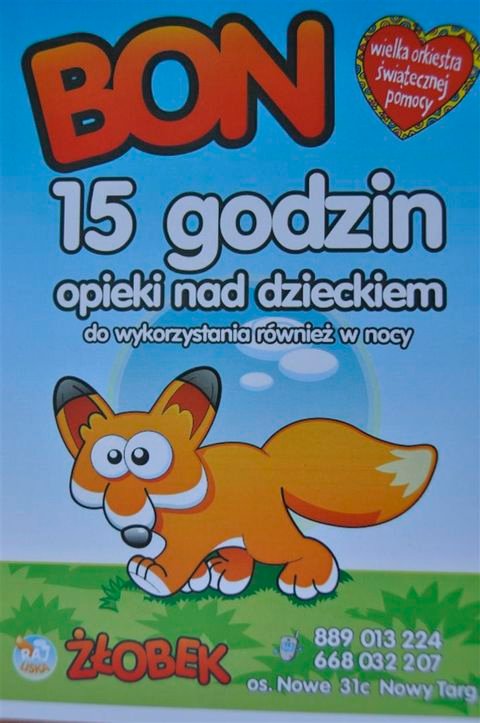 Bon na licytację (Nowy Targ) Fot. MOK 