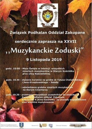 plakat Muzykanckie Zoduski 2019