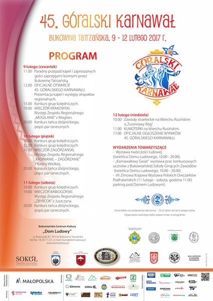 Góralski Karnawał 2017 program wynik